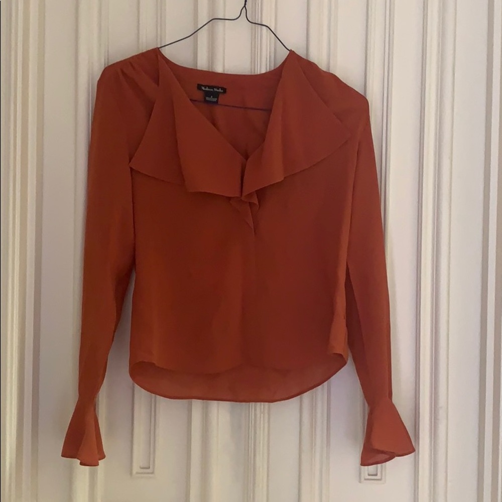 Dark orange long sleeve blouse